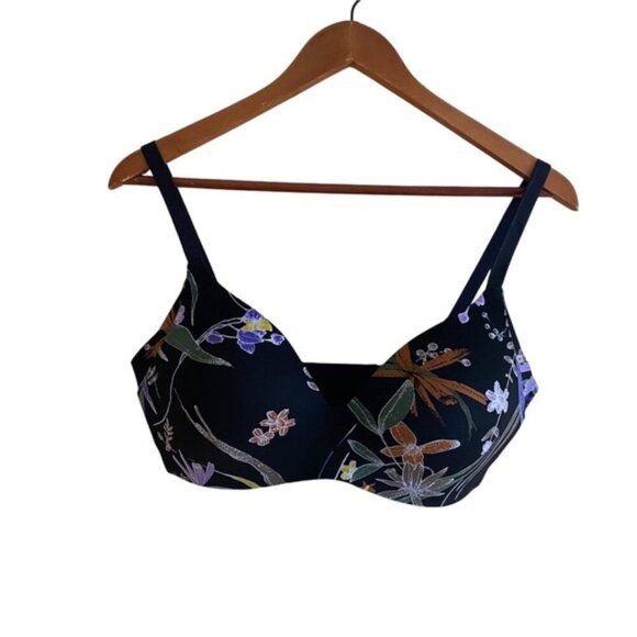 Knix Wingwoman Contour Bra Size 6 Night Garden Floral Wire Free - Picture 1 of 12